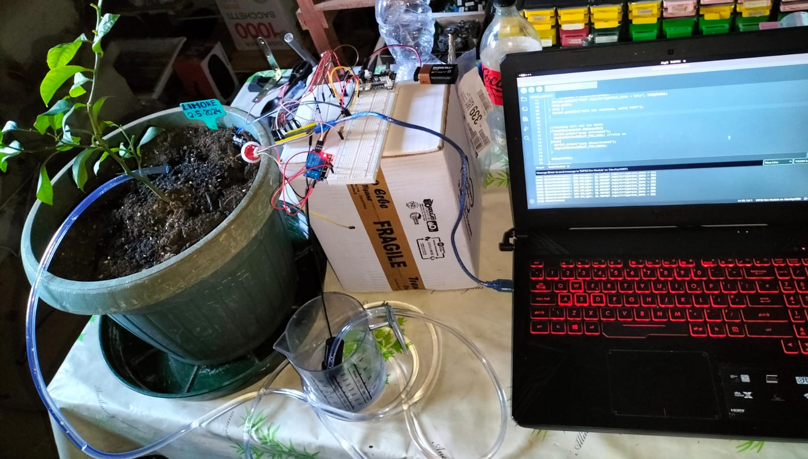 ESP32 controller with relay and light sensor